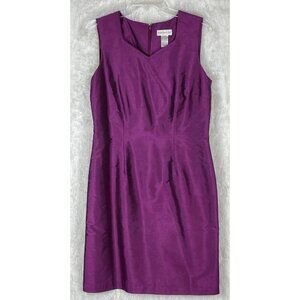 NWT Worthington Size 8 Purple Sleeveless Shift Dress Floral Embroidered Vintage